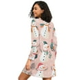 thumbnail image 2 of FORMRS Womens Long Sleeve Nightgowns Crew Neck Sleep Shirt Soft Pajamas Sizes S-3XL, Christmas Snowman, 2 of 8