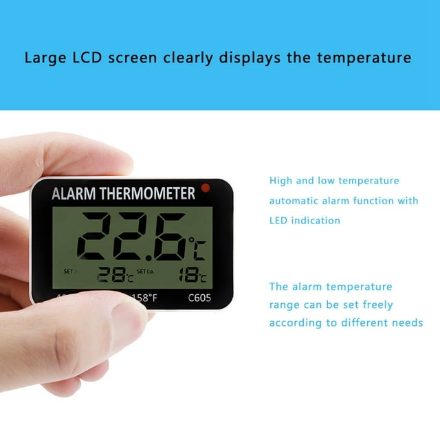 Termómetro para congelador, termómetro digital para refrigerador con pantalla LCD grande, termómetro para refrigerador de alta capacidad