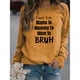 thumbnail image 2 of Sudadera de manga larga amarilla con palabras negras para mujer, cómoda, XXL, perfecta para el hogar, los viajes y la oficina, 2 of 5