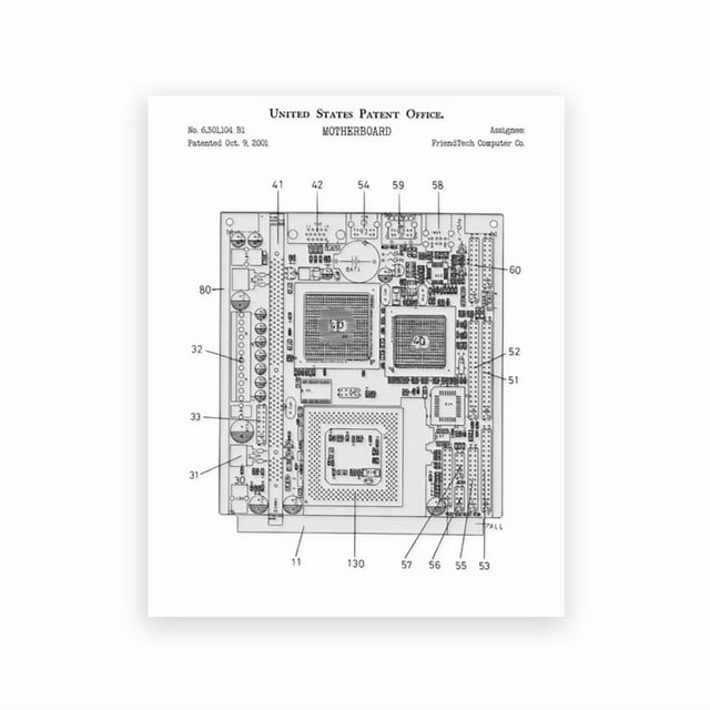 Computers and Electronics Patent Poster Technical Art Print Computer Gaming Room Wall Art Canvas Paitning Decor Gifts For Geeks