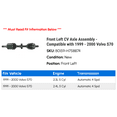thumbnail image 2 of Front Left CV Axle Assembly - Compatible with 1999 - 2000 Volvo S70, 2 of 2