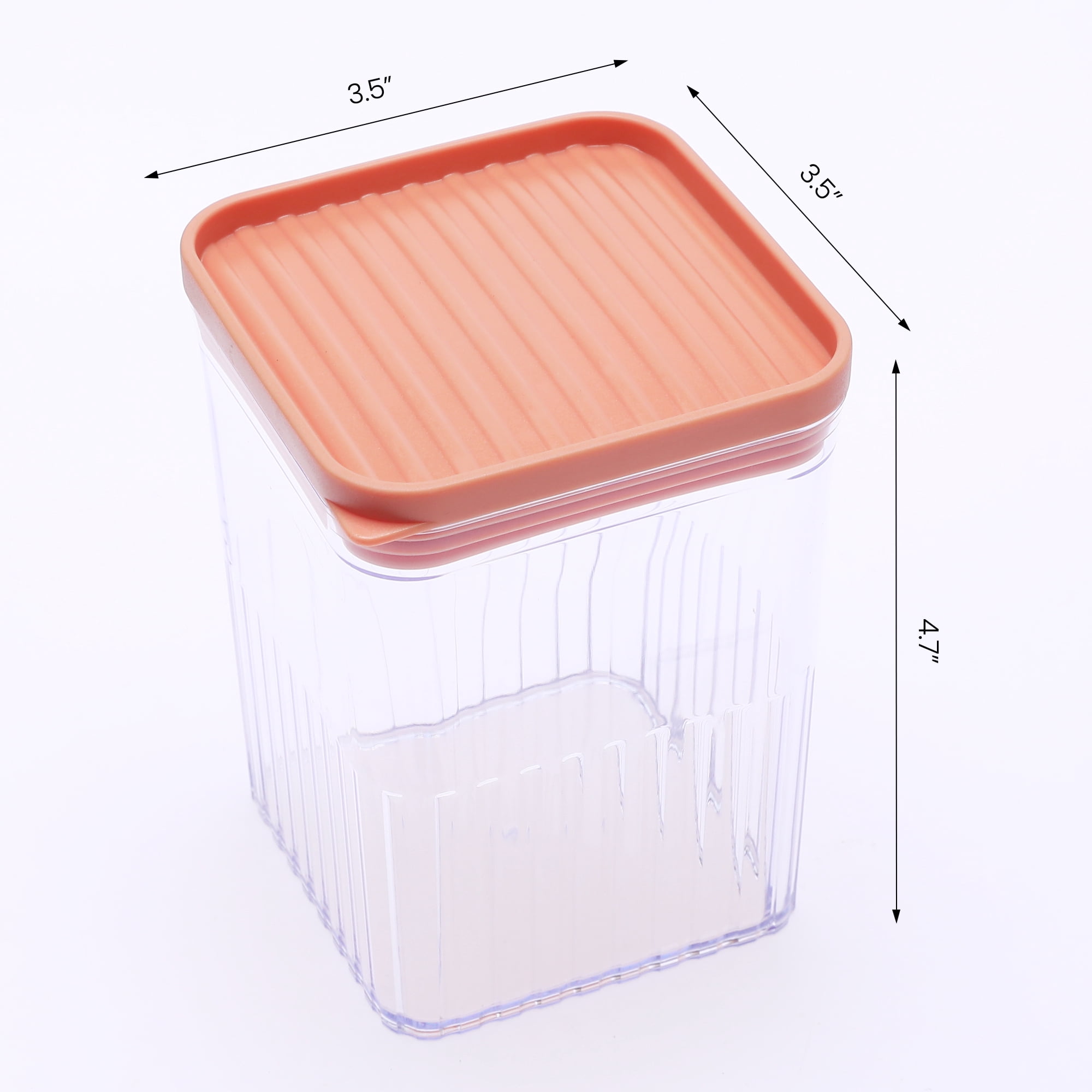 Unique Bargains 5 Pcs Airtight Food Storage Containers for Pantry Organization 20 oz Light Orange