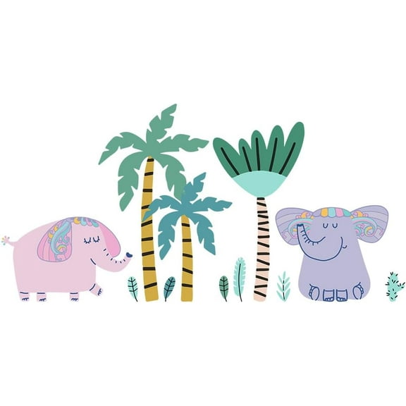 1set PVC Wall Stickers Wall Decoration Elephant 800x390mm 2 sheets/set