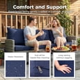 thumbnail image 5 of Ainfox 7-Piece Outdoor Wicker Patio Furniture Set, Sectional Conversation Set with 3-Seat Sofa, Loveseat, Coffee Table, Chairs & Ottomans, Gray, Space-Saving Design for Backyard, Porch, Pool, 5 of 8