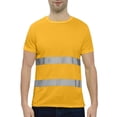 thumbnail image 3 of Hi Vis T Shirt Men Reflective Safety Lime Orange Short Sleeve Breathable HIGH Visibility Birdeyes T-Shirts Yellow XL, 3 of 5