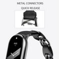 thumbnail image 4 of KOMI Band Compatible with Xiaomi Smart Band 8 Strap, Stainless Steel Leather Ring Chain Belt Miband 8 Straps Breathable Belt Elegant Replacement Watch Band for Ladies Black, 4 of 6