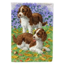 Welsh Springer Spaniel Pups Flag Canvas House Size