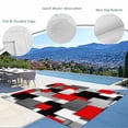thumbnail image 3 of Red Black Geometric Outdoor Rug for Patio/Deck/Porch, Non-Slip Large Area Rug 4 x 6 Ft, Modern Abstract Art Block Indoor Outdoor Rugs Washable Area Rugs, Reversible Camping Rug Carpet Runner, 3 of 8