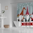 thumbnail image 3 of Coolnut Bath Shower Curtain Liners Christmas Cute Gnomes 60x72in Polyester Waterproof with 12 Curtain Hooks, 3 of 6