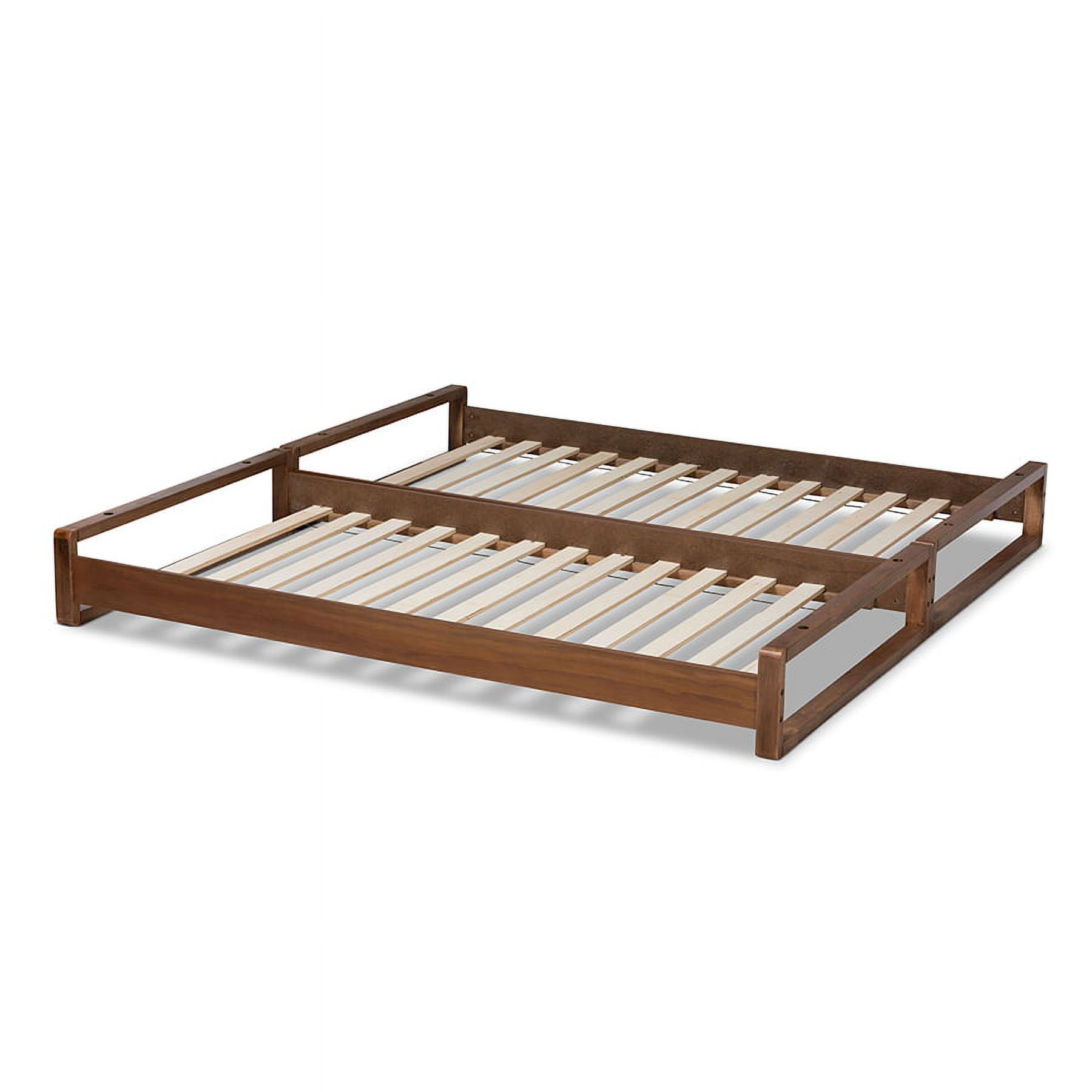 Baxton Studio Klara Modern and Contemporary Walnut Finished Wood Expandable Twin Size to King Size Bed Frame