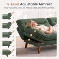 thumbnail image 3 of CHITOOMA 75" Futon Sofa Bed with Adjustable Backrest and Armrests, Convertible Sleeper Couch for Living Room, Bedroom, Apartment or Office, Green, 3 of 11