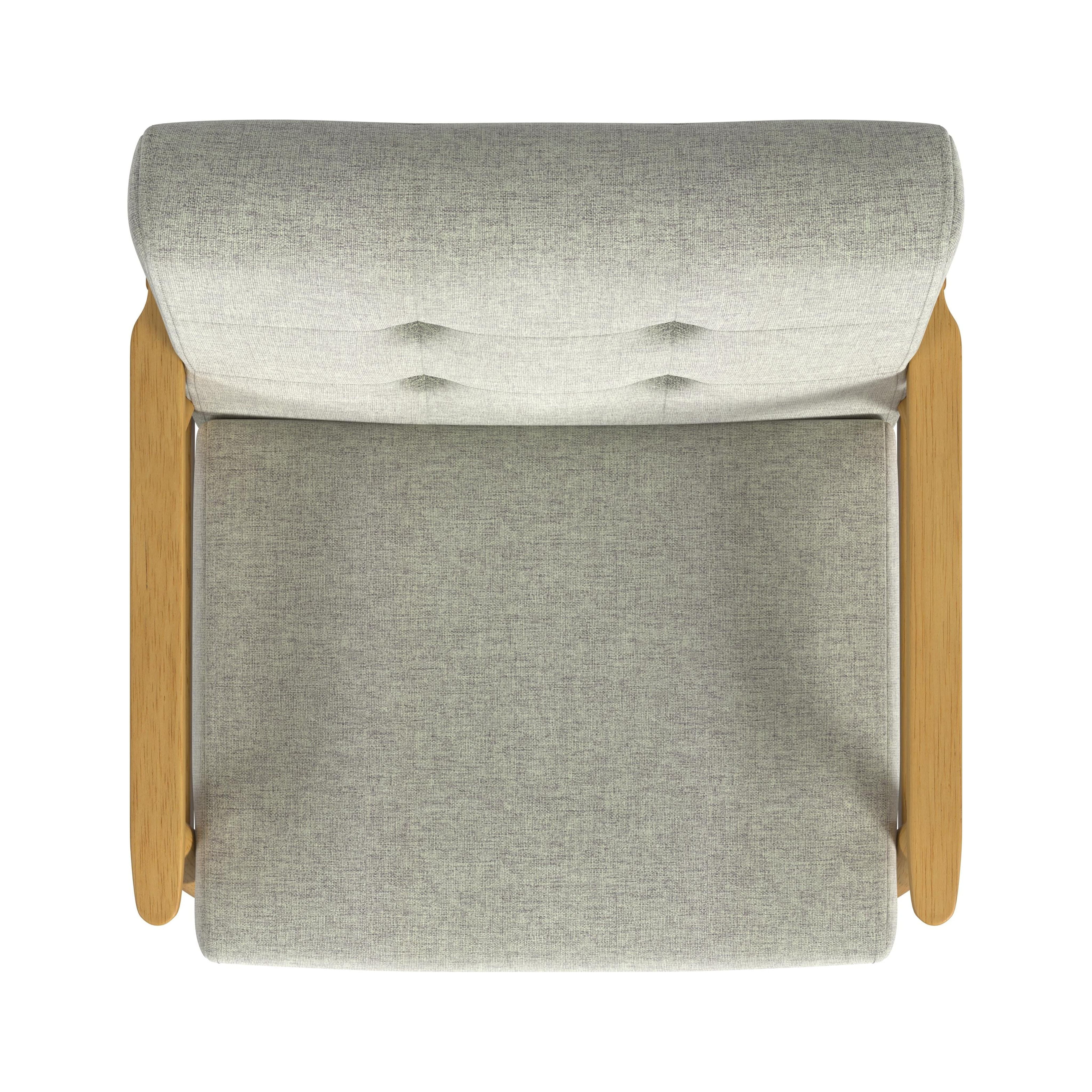 HomePop Mid-Century Exposed Wood Fram Accent Chair, Light Gray
