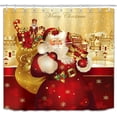 thumbnail image 3 of Newhomestyle Red Christmas Santa Claus Polyester Shower Curtain for Winter Holiday Bathroom 72"x72", 3 of 6