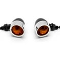 thumbnail image 3 of Krator 2pc Black / Chrome Motorcycle Turn Signals Lights Compatible with Kawasaki Coyote Mini Trail Bike 75 90, 3 of 6