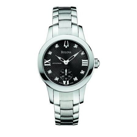 Accutron Black Bracelet - Accutron by Bulova Women's Masella Diamond Stainless Steel and Black Dial