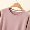 thumbnail image 6 of Ashirexll Sleep Shirts for Women, Nightgowns for Women, Solid Color Round Neck Long Sleeve Loose Mid Calf Long Nightshirt, 6 of 7