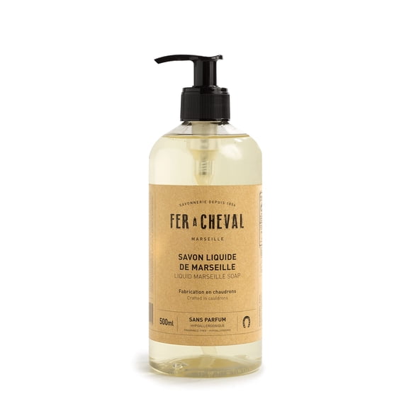 FER Cheval - Jabón líquido de Marsella - Sin perfume - Dispensador de bomba 16.9 oz