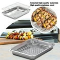 thumbnail image 3 of Rectangular Stainless Steel Baking Pan with Rack for Oven, Air Fryer, Grill, and Food Prep - Includes Baking Pan and Rack, Stainless Steel, Silver, 13*19 Inch, 3 of 7