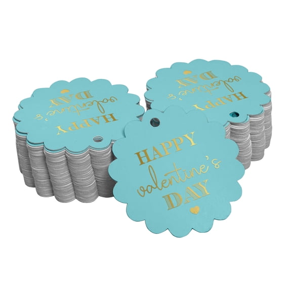 Inkdotpot Gold Foil Paper Hang Tags Happy Valentine's Day Valentine Favor Tags 50 Pieces