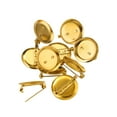 thumbnail image 5 of HOMYL 10Pcs Blank Lapel Pin Stainless Steel Crafting Brooch Bezel Tray Brooch Base Golden, 5 of 8