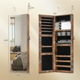 thumbnail image 3 of Gymax 43.5'' Jewelry Mirror Cabinet w/ Full-length Mirror & Interior Makeup Mirror Rustic Brown, 3 of 10