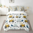 thumbnail image 2 of Castle Fairy Kids Kawaii Tractor 7-Piece Twin Bedding Sets,Equipment Car Bedding Comforter Set,Geometric Plaid Breathable Sheet Sets,Super Cozy Room Decor, 2 of 8
