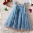 thumbnail image 5 of Odeerbi Toddler Girls Sequin Sparkly Tulle Tutu Dress Summer Ruffle Sleeve Bow Princess Dress Sleeveless Round Neck Mesh Dress Toddler Girls Clothes, 5 of 5