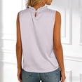 thumbnail image 6 of Mnuaqn Women's Silk Satin Tank Tops Mock Neck Camisole Dressy Sleeveless Blouse Business Casual Pleated Summer Shirts 2026 (Beige, S), 6 of 9