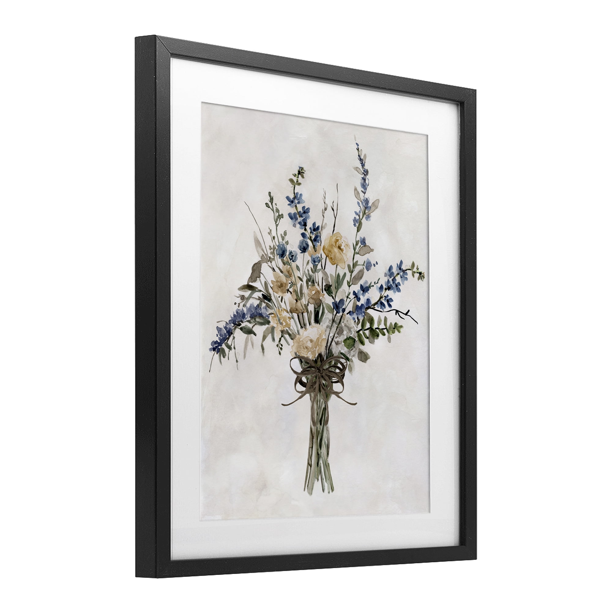 Stupell Industries Subdued Flower Bushel Black Framed Print Under Glass, design by Carol Robinson