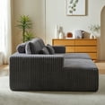 thumbnail image 6 of 87" Oversized Sectional Chaise Lounge With Reclining Bed, No Assembly, Grey Corduroy, Comfy Sleeper Chair For Living Room & Bedroom Assembly Required Lounge, Corduroy, 6 of 6