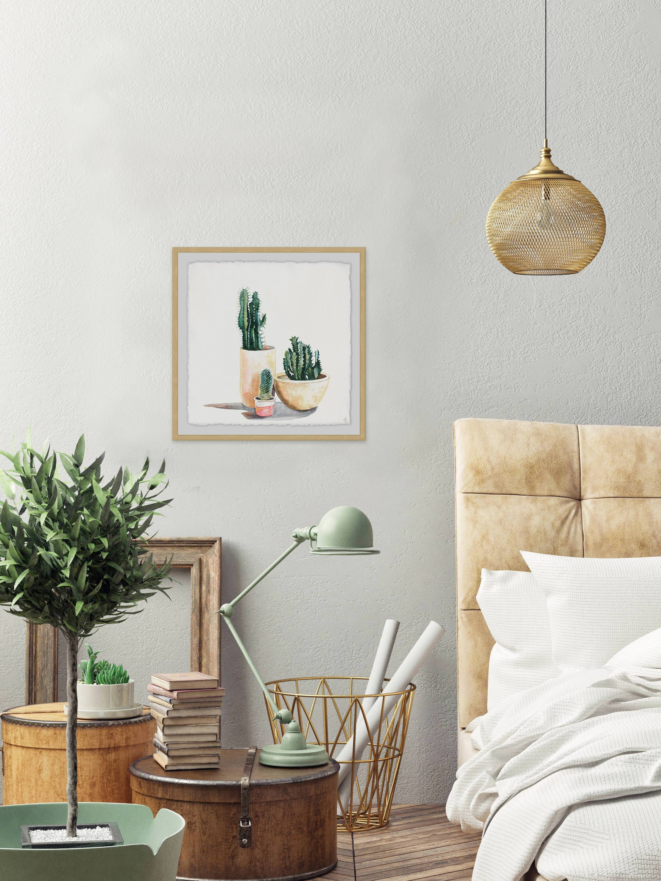 Desert In Pot Framed Painting Art Print, 32.00" x 1.50"