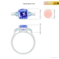 thumbnail image 5 of ANGARA Natural Cushion 2.15 ct Tanzanite & Trillion Aquamarine 3 Stone Ring in 14K White Gold for Women (Size-8mm) | December Birthstone, Anniversary, Jewelry Gift for Women | Natural Tanzanite Ring, 5 of 10