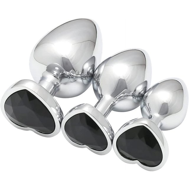 Tapones anales, juguete sexual para parejas, juego de 3 piezas de acero inoxidable sobre juguetes para el trasero, trasero grande de acero inoxidable, grande para estimulación pequeña, juguete sexual