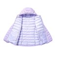 thumbnail image 3 of AUDeals Boys Girls Packable Puffer Jacket, Kids Hooded Lightweight Coat with Storage Bag, Warm Windproof Polyester Outerwear (Light Violet, 18-24 Months), 3 of 8