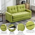 thumbnail image 5 of 3 in 1 Convertible Sleeper Sofa Bed, Chenille Upholstered Fold Sofa Couch with Storage Pockets and 2 Back Cushions, Multifunctional Heavy Loveseat Sofa for Living Room, Bedroom, Office, Green, 5 of 9