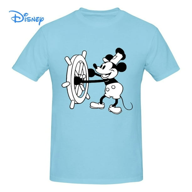 Disney Mickey Mouse Steamboat Willie T shirt Harajuku Short Sleeve T-shirt 100% Cotton Graphics Tshirt Brands Tee TopXXL Gao Jinjia LED