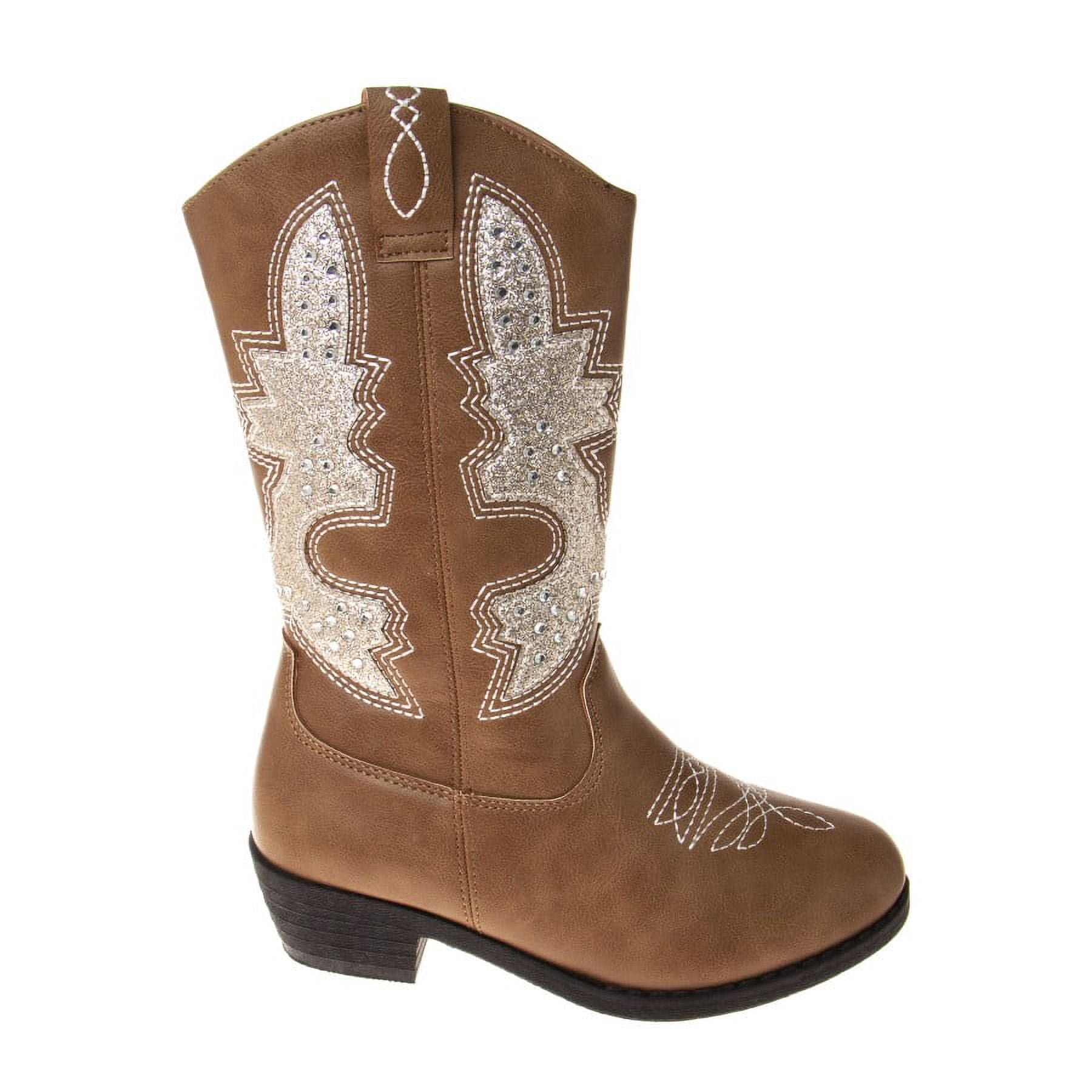 Kensie Girl Zip-up Low Heel Faux Leather Cowgirl Boots