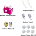 thumbnail image 2 of Electric Balloon Pump Kit, Portable Dual Nozzle Balloon Inflator with Tying Tool Flower Clips, Tape Strip, Colored Ribbon, Dot Glues, 110v 600w Air Pump for Party Birthday Decoration, 2 of 7