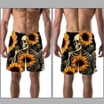 thumbnail image 3 of luoweisi Men's Beach Shorts Quick Dry Swim Trunks with Mesh Lining Sunflower Skull M, 3 of 5