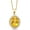 Citrine, November, variant on 18K Yellow Gold Plated Silver Pendant with Chain Oval Red Created Ruby and Moissanite (4.32 Cttw)