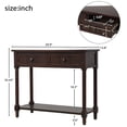 thumbnail image 2 of Topcobe Console Sofa Table with 2 Drawers and Bottom Shelf, Entryway Table with Solid Wood Legs for Living Room Bedroom, Espresso, 2 of 10