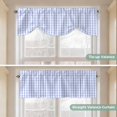 thumbnail image 5 of Blue Grid Tie Up Valance Curtains for Windows, Kitchen Curtains Window Treatments, Checkered Plaid Gingham Lattice Trellis Print Short Window Shades Valances for Bedroom Bathroom Cafe 42"x12", 5 of 8