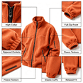 thumbnail image 3 of GUZOM Mens Fleece Jacket with Zipper Pockets,Full Zip Loose Fit Stand Collar,Orange,Size 3XL, 3 of 8