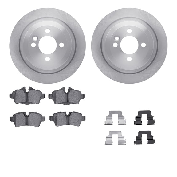 Dynamic Friction Company Rear Brake Rotors with 5000 Advanced Brake Pads includes Hardware 6512-32058