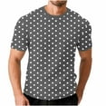 thumbnail image 2 of Blczomt Gray Shirt for Men Short Sleeve Casual Crew Neck Tee Polka Dot Waffle Summer Men's Tops, 2 of 7