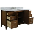 thumbnail image 6 of MCM 61" Rectangle Sink Vanity in Walnut/White Carrara Marble Stone, 6 of 11