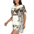 thumbnail image 2 of Lsque Cow 1 Women's Short-Sleeved Pajama Set - 2 Piece Soft and Lightweight Sleepwear Set-4X-Large, 2 of 9