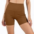 thumbnail image 7 of Mifsaly Biker Shorts Women Tummy Control High Waisted Yoga Shorts with Pockets See-Through Squat Proof Athletic Workout Trendy Outfits Khaki,L, 7 of 7