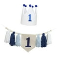 thumbnail image 1 of Banner de silla alta para primer cumpleaños, accesorio fotográfico, decoración para fiesta de primer cumpleaños azul, 1 of 9