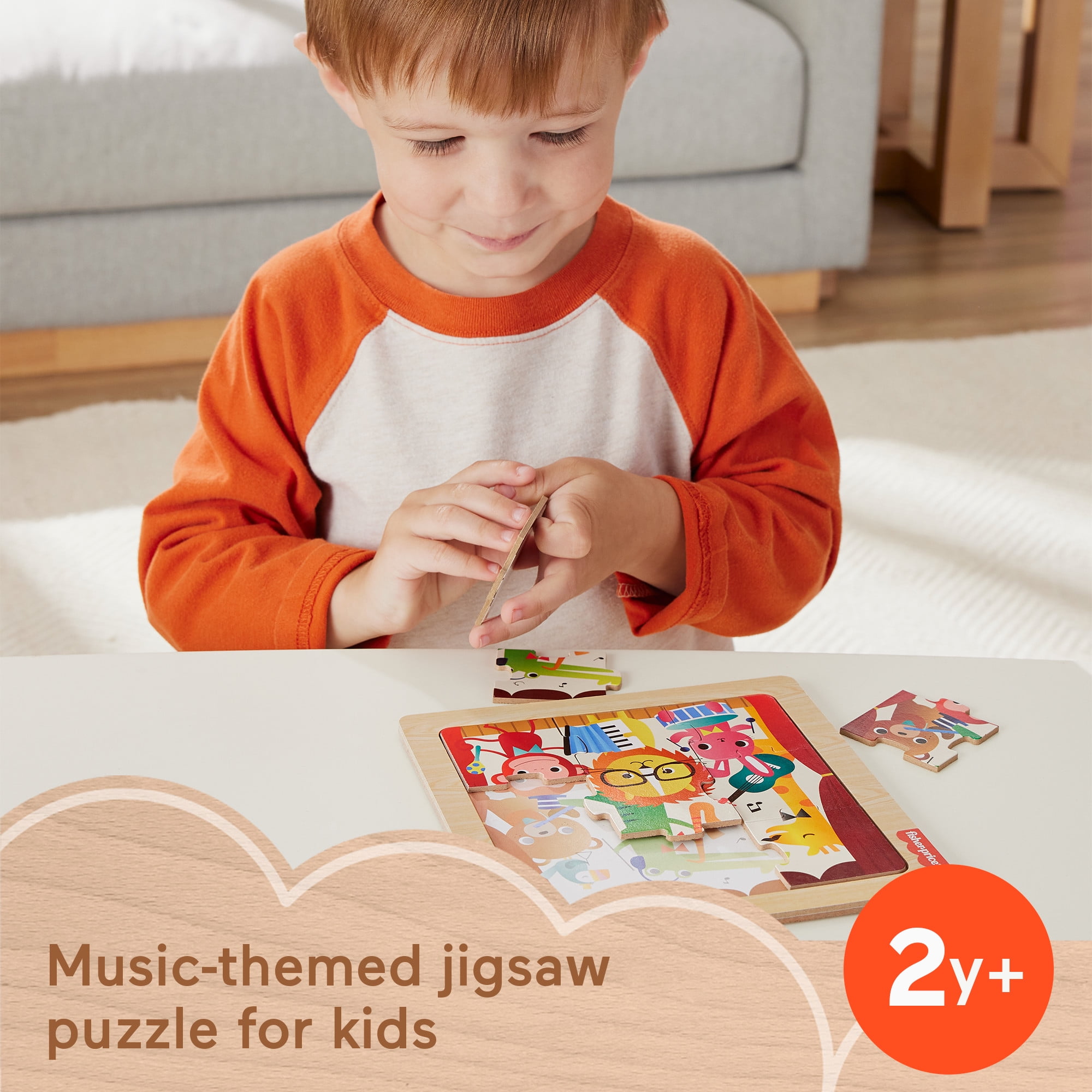 Fisher-Price Wooden Jigsaw Puzzle Collection for Toddlers & Preschool Kids, Style May Vary